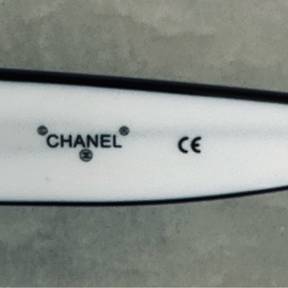 CHANEL Black and White Sunglasses 71414A White Rare - Picture 6 of 11
